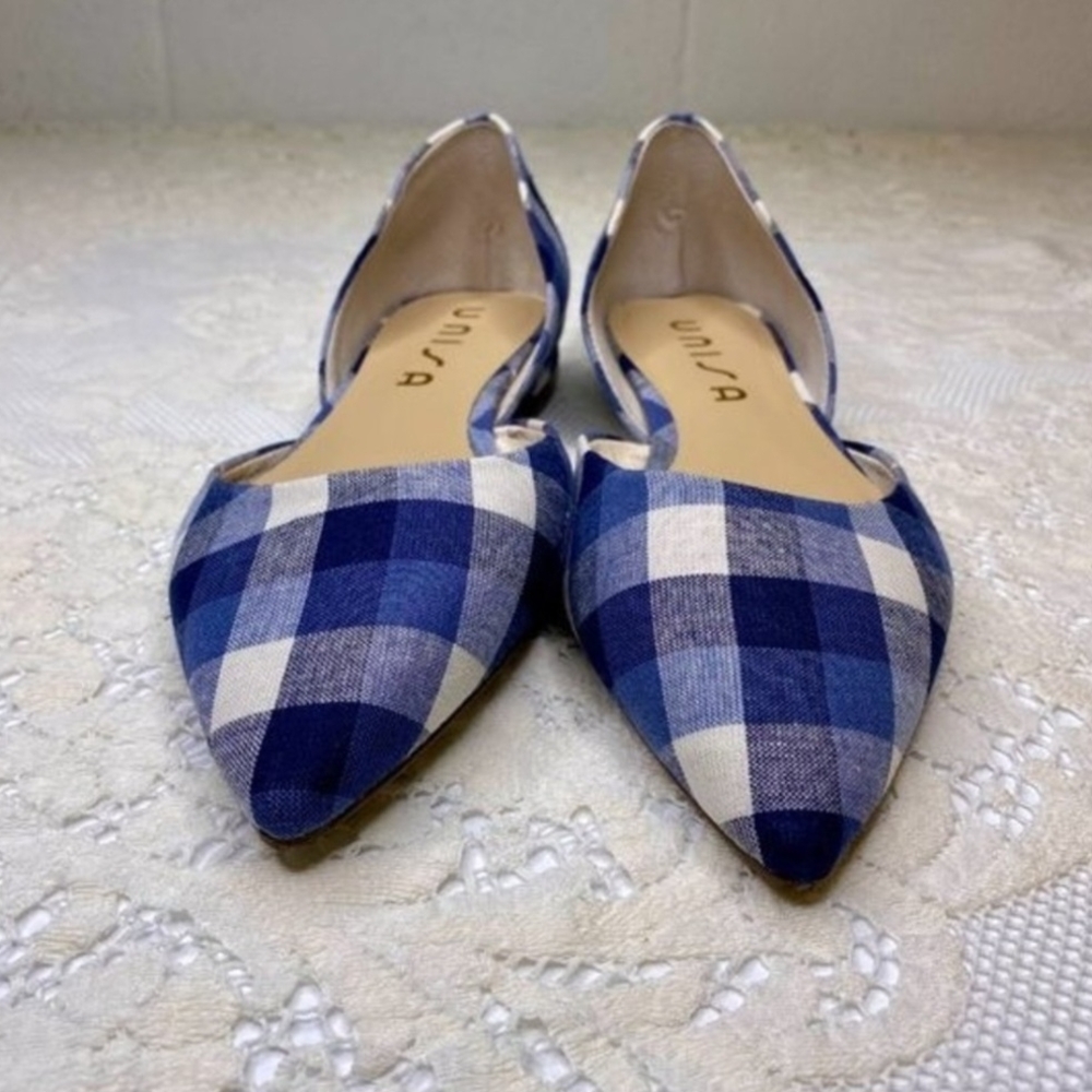 Unisa Blue Checkered Women's Flats - Picture 4 of 8